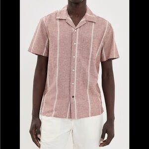 Taylor Stitch Hawthorne Dried Fig Stripe Linen Blend Button Down Shirt